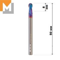 Фреза концевая радиусная R2.0*8*D4*50*2T тв.сплав AlTiSiN G серия