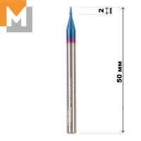 Фреза концевая радиусная R0.5*2*D4*50*2T тв.сплав AlTiSiN G серия
