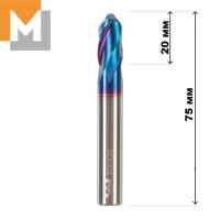 Фреза концевая радиусная R5.0*20*D10*75*2T тв.сплав AlTiSiN G серия