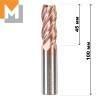 Фреза концевая  D18.0*45*D18*100*4T тв.сплав TiSiN S серия