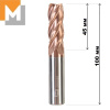 Фреза концевая  D16.0*45*D16*100*4T тв.сплав TiSiN S серия