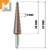 Сверло ступенчатое 4-12 мм шаг 1 мм Р6М5К5