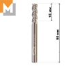 Фреза концевая  D5.0*15*D5*50*3T по Алюминию тв. Сплав