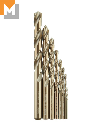 Набор сверл 1,5-10,2 мм , из 8 шт , под резьбу без кейса Р6М5К5