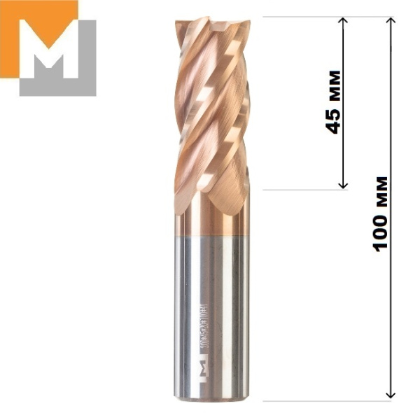 Фреза концевая  D20.0*45*D20*100*4T тв.сплав TiSiN S серия