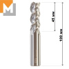 Фреза концевая  D16.0*45*D16*100*3T по Алюминию тв. Сплав